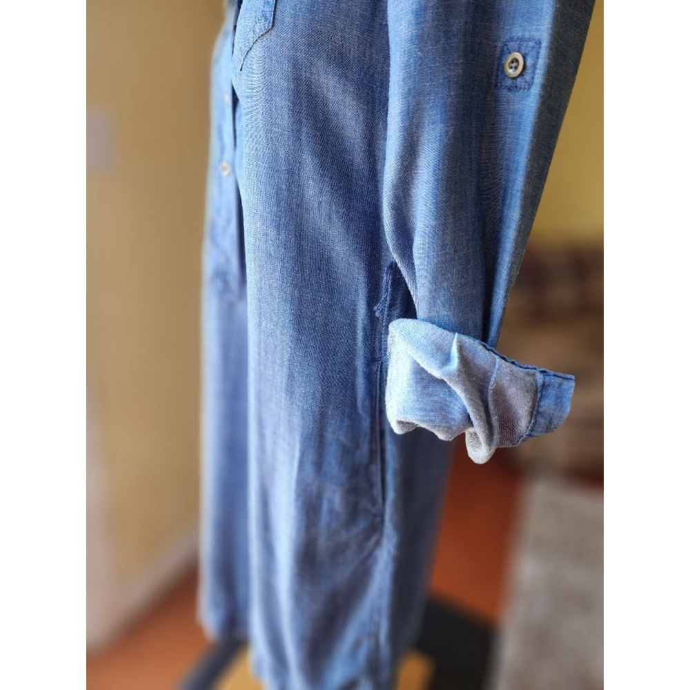 Women's Banana Republic Denim Dress Size 00 Petite Blue - Picture 3 of 6